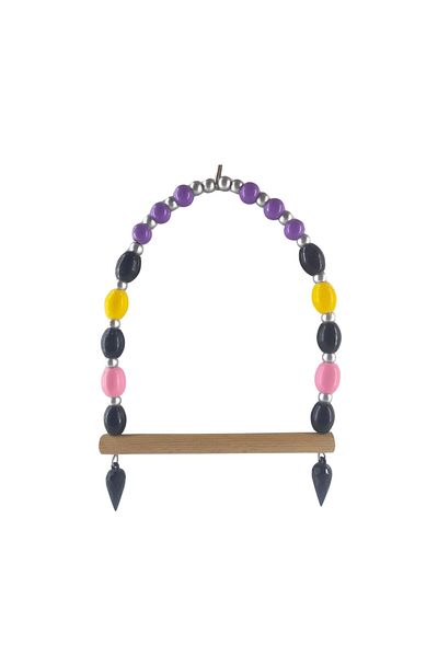 RoyalFarmVet Large Size 17x15 cm Beaded Cage Bird Swing