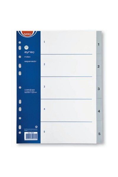 Noki Separator 1-5 Number Plastic A4 (PACK OF 75)