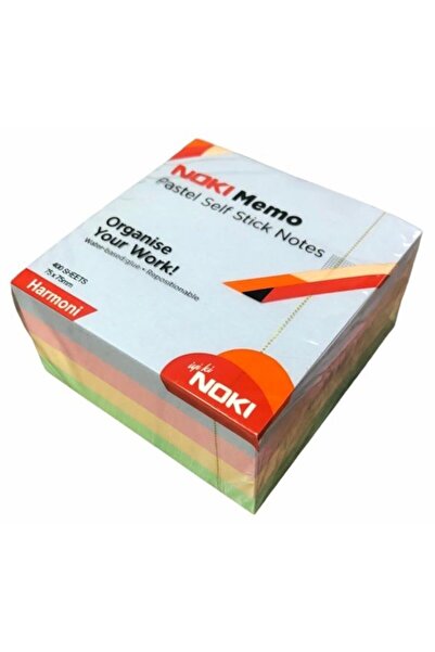 Noki Cub de hârtie adezivă pentru notițe 400 de coli 75 X 75 mm Pastel Harmon...