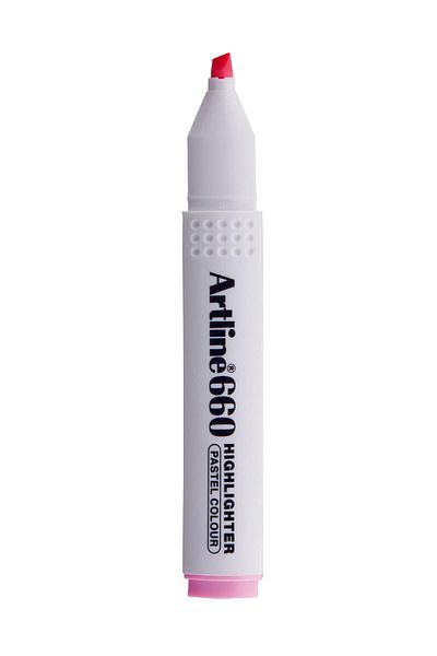 artline Pastel Pink Highlighter with Cut Tip - 1.0-4.0 Mm (Pack of 12)