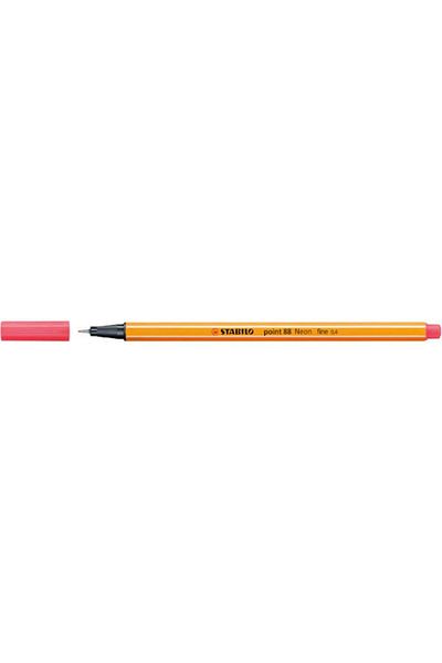 Stabilo Felt Tip Thin Pen 88 Point 0.4 Mm Highlighter Red 88/040 (PACK OF 10)