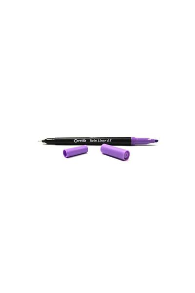 Caretta Twinliner Double Tip Felted Pen 0.4 Mm-1.0 Mm Purple (PACK OF 10)