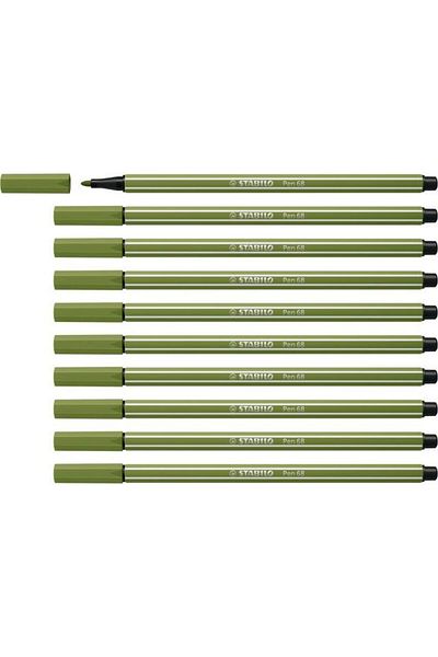 Stabilo Felt Tip Paint Pen Moss Green 68/35 (PACK OF 10)