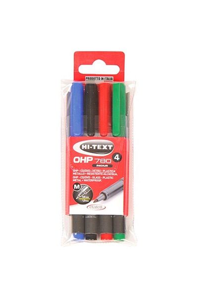 Hi-Text Acetate Pen Permanent M Series 4 Colors