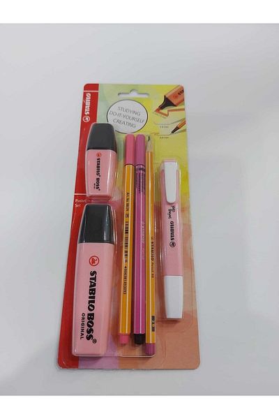 Stabilo Highlighter Single Color Pastel Set 6 Pieces Pink