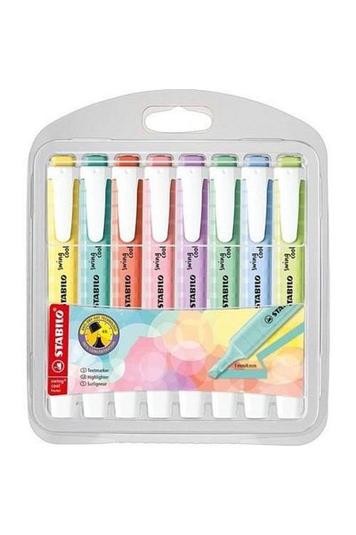 Stabilo Highlighter Swing Cool Pastel 8 Pack Pastel Marker Pen