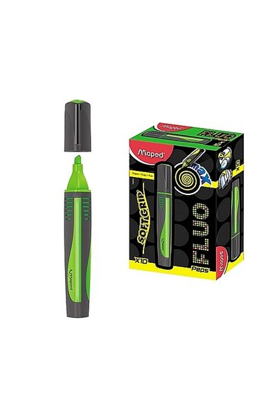 Maped Green Highlighter Mini Marker - Max Fluo Peps (Pack of 10)