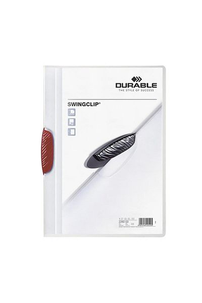 Durable Compression File Swingclip 30 Sheets with Center Clip Red (PACK OF 25)