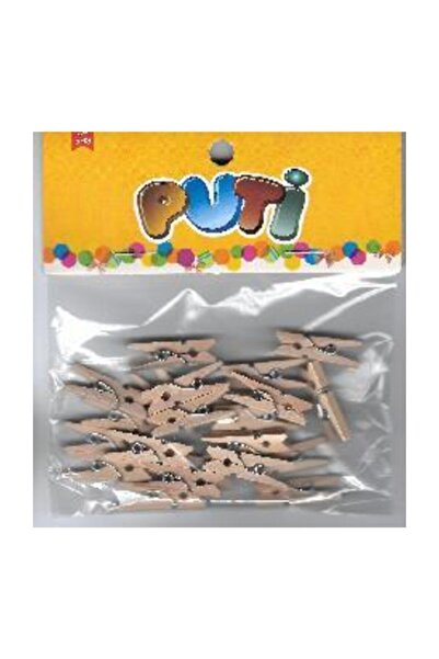 Puti Set de 24 de șuruburi mici din lemn natural
