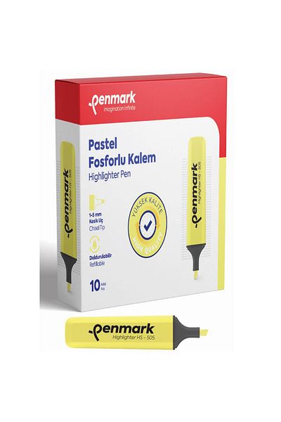 penmark Pastel Highlighter Marker Lemon Highlighter (Pack of 10)