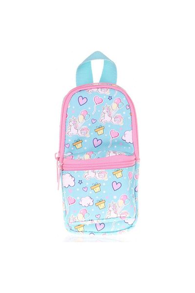 KAUKKO Τσάντα Natura Junior Τσάντα μολυβιού τριών διαμερισμάτων Unicorn Ballon Θήκη για στυλό