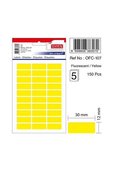 Tanex Αυτοκόλλητο γραφείου 12x30 mm Highlighter Yellow Label Office 5 Φύλλα (ΣΥΣΚΕΥΗ 10)