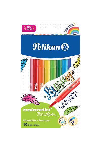 Pelikan Felted Pencil Colorella Brush Tip 10 Color Felted Crayons