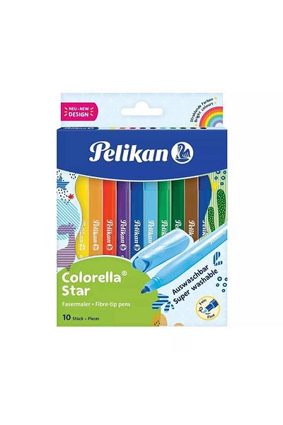 Pelikan Colorella Star 10 Colors Washable Felt Tip Pen
