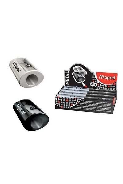 Maped Pencil Sharpener Metal Satellite Single Hole Student Pencil Sharpener (PACK OF 32)