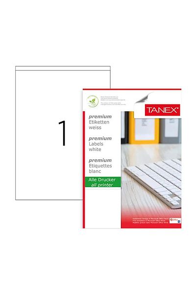 Tanex 100 Sheets Laser Label - 210x294.86 Mm Laser Printer Label