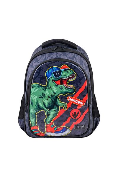 MUGGLE Σχολική τσάντα Danger Dino Black Σακίδιο Δημοτικού Σχολείου