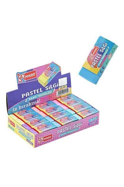 Mikro Eraser Soft Pastel Colors 2b Student Eraser (PACK OF 24)