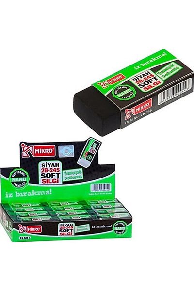 Mikro Soft Exam Eraser 2b-24 Black Student Exam Eraser (PACK OF 24)