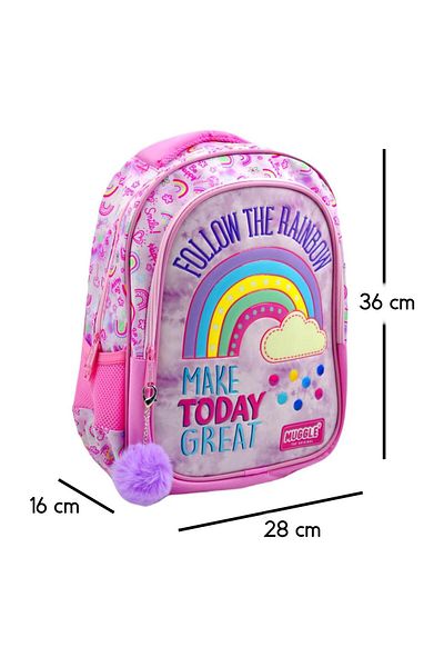 MUGGLE Soft Rainbow Pink - Rucsac pentru școală și școală primară pentru fete