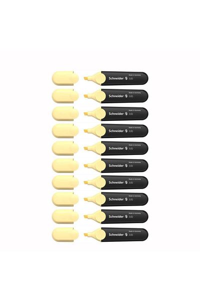 SCHNEIDER Pack of 10 Highlighter Vanilla Pastel Pens