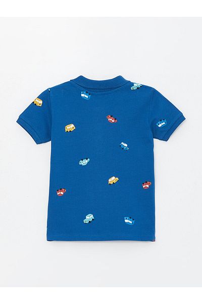 LC Waikiki Polo Neck Short Sleeve Patterned Baby Boy T-Shirt