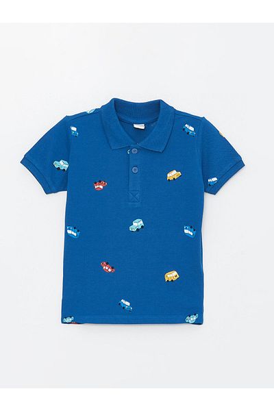 LC Waikiki Polo Neck Short Sleeve Patterned Baby Boy T-Shirt