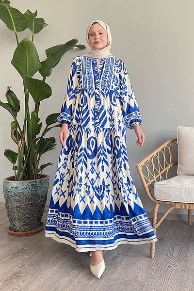 InStyle Rochie albastră lejeră din viscoză