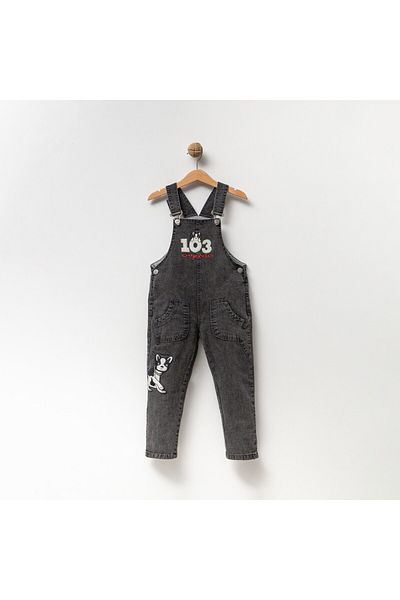 Overdo Boy's Denim Salopet - Embroidery Detailed Gardener