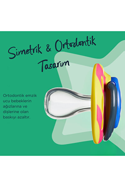 tommee tippee Fuchsia Set of 2 Orthodontic Silicone Pacifiers - Fun Style for 6-18 Months