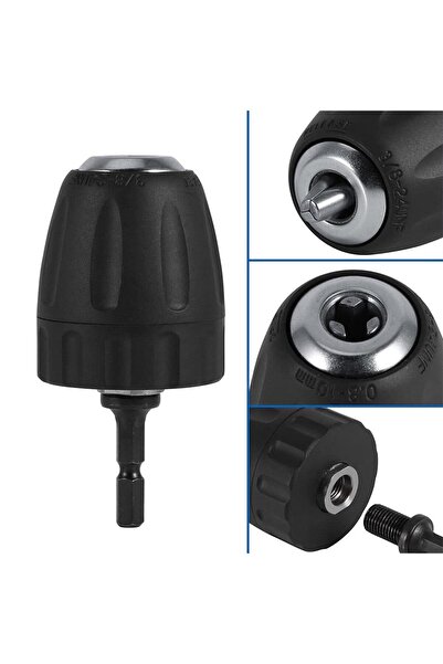 Titi 6204 Anahtarsız Plastik Mandren 0.8-10mm 3/8"-24unf (BİTS SAP ADAPTÖRLÜ)