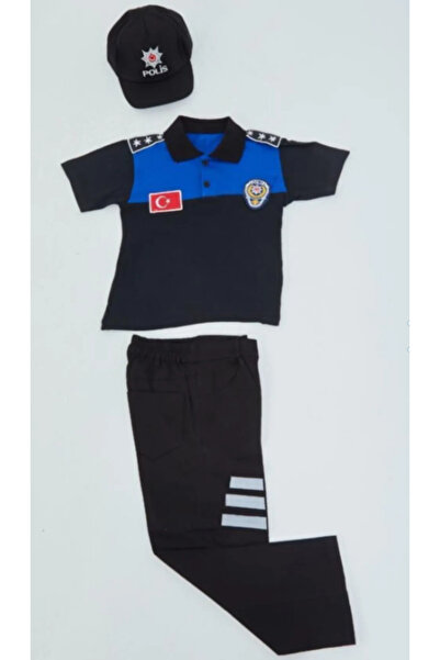 Sevimli Kids Društvo Plava Dječja Polo Majica Bubamara Kratki Rukav Policijsk...