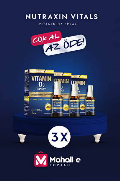Nutraxin Vitamin D3 Sprey 1000 Iu 30 ml 3'lü