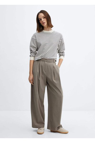 MANGO Woman Striped knitwear sweatshirt