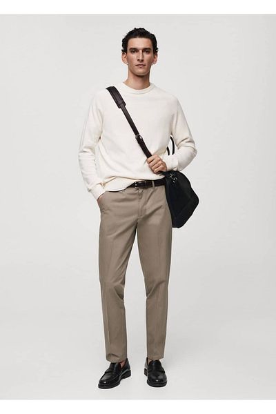 MANGO Man Sweter z cienkiej dzianiny bawełnianej
