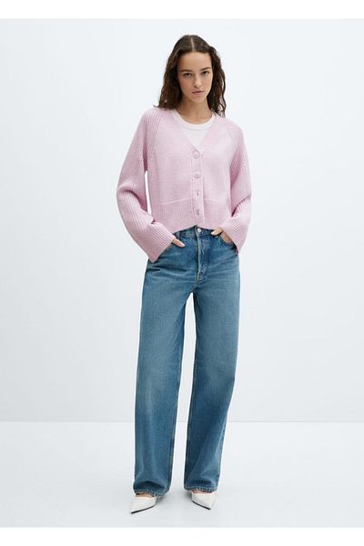 MANGO Woman Strickjacke mit V-Ausschnitt