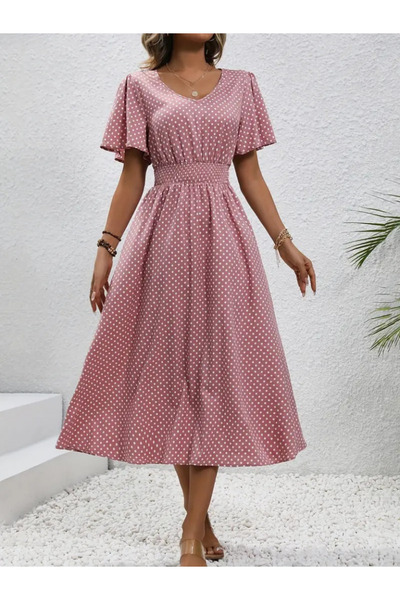 modaserdem Γυναικείο φόρεμα με λαιμόκοψη V