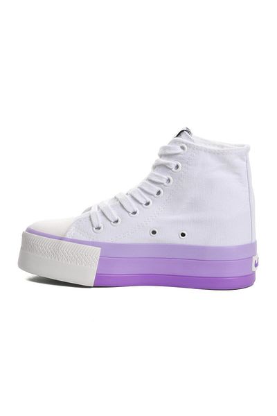 Benetton Bn-30944 Pantofi de damă - Pantofi sport alb liliac