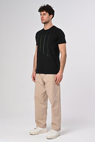 Dembu 1453 Tasarım Pamuk Siyah T-shirt