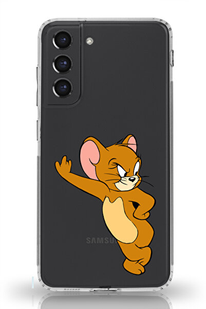 moonset Samsung Galaxy S22 Uyumlu Jerry Tasarımlı Baskılı Şeffaf Telefon Kılıfı