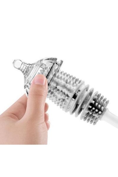 WHB Long Handled Silicone Jar Baby Bottle Thermos Cup Washing Brush