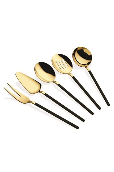 Dame Marie SET DE SERVIRE SOS CARRE NEGRU AURIU 5 PIESE