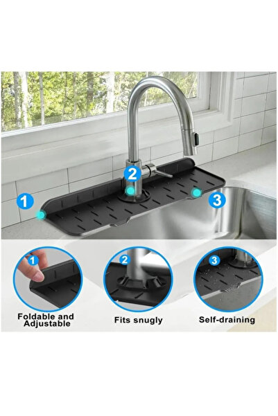 Hilamingo Home Lavabo Sızdırmaz Mat Musluk Altı Su Emici Matı Su Sızdırmaz