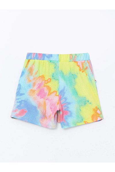 LC Waikiki LCW Kids Elastic Waist Tie-Dye Patterned Girls' Shorts