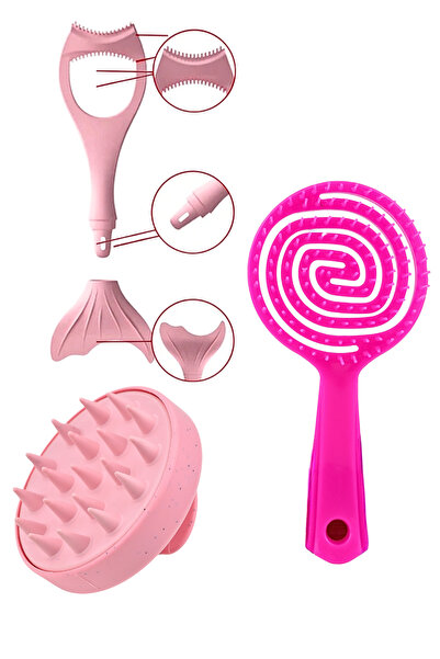 Lesvip's Rimel & eyeliner çekme aparatı, saç tarağı ve silikon duş tarağı 3'lü set