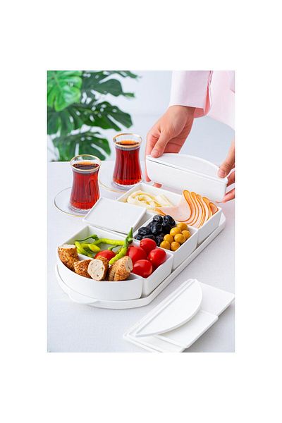 ACAR 420 Bianco Perla - Oval Breakfast Set of 6