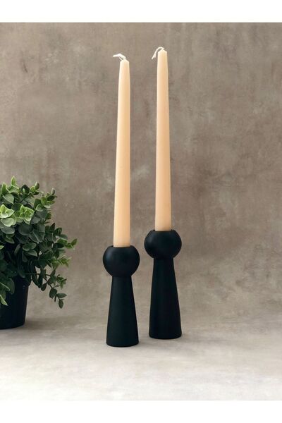 thiramis homeconcept Siyah Bubble 2'li Şamdan-mumluk