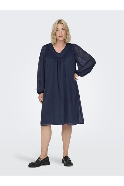 Only Carmakoma Kleid Normal geschnittenes V-Ausschnitt Elastisches Bündchen Midikleid
