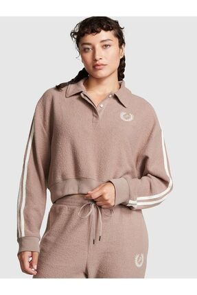 PINK Reverse Crop Polo Sweatshirt Fiyat Yorumlar Trendyol