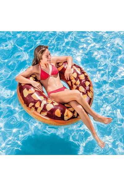 BYCEGU CHOCOLATE DONUT TUBE 114 CM SUITABLE FOR USE IN SEA POOL 1PCS CAN TUBE 9+YEARS IS56261